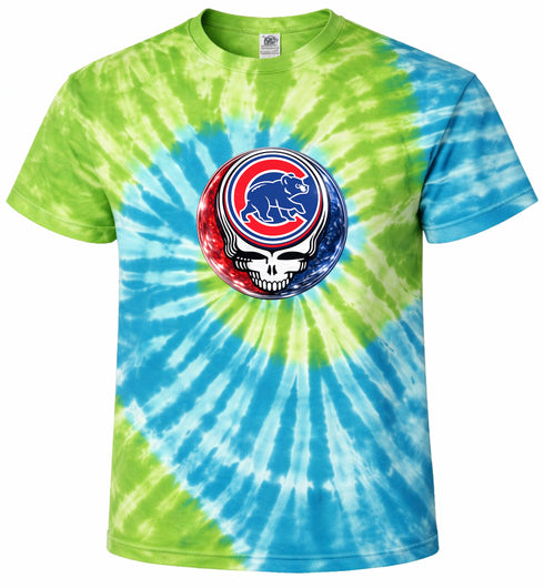 Chicago Cubs Crystal Stealie Tie-Dye T-Shirt