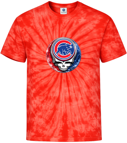 Chicago Cubs Crystal Stealie Tie-Dye T-Shirt