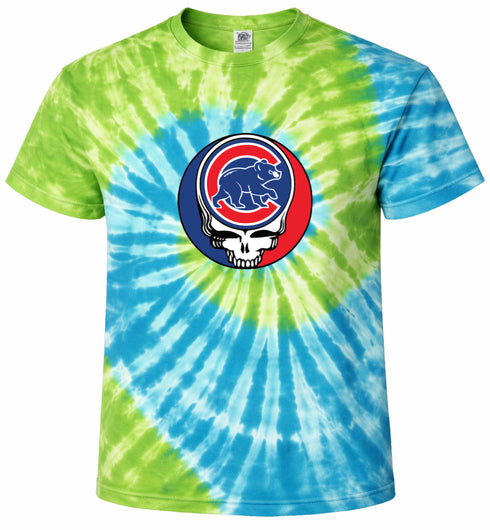 Chicago Cubs Stealie Tie-Dye T-Shirt