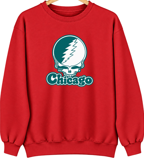 Chicago Stealie Premium Unisex Crewneck — Design: Chicago State University — Red