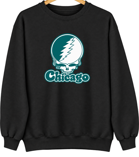 Chicago Stealie Premium Unisex Crewneck — Design: Chicago State University — Black