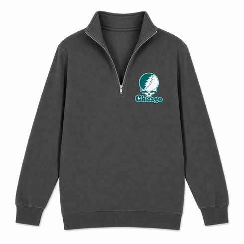 Chicago Stealie Premium Unisex Quarter-Zip — Design: Chicago State University — Charcoal