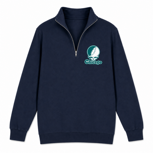 Chicago Stealie Premium Unisex Quarter-Zip — Design: Chicago State University — Navy