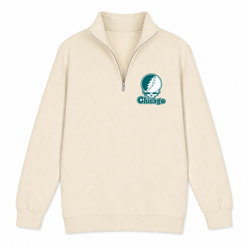 Chicago Stealie Premium Unisex Quarter-Zip — Design: Chicago State University — Sand