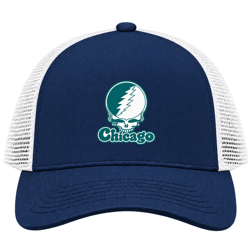 Chicago Stealie Premium Unisex Trucker Cap — Design: Chicago State University — Navy/White