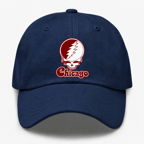 Chicago Stealie Premium Unisex Dad Hat — Design: Chicago University of — Navy