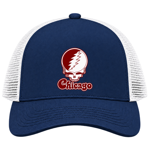 Chicago Stealie Premium Unisex Trucker Cap — Design: Chicago University of — Navy/White