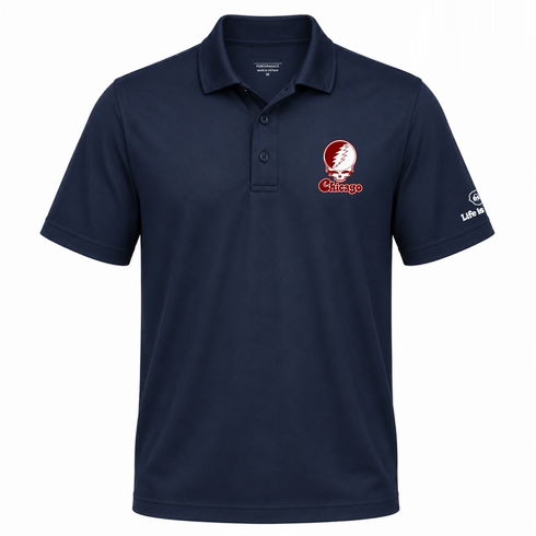 Chicago Stealie Premium Unisex Polo — Design: Chicago University of — Navy