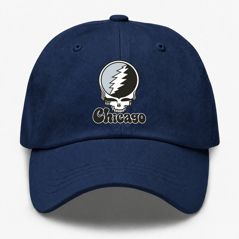 Chicago Baseball Stealie Grateful Dead Dad Hat — Chicago White Sox — Navy