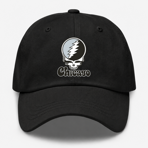 Chicago Baseball Stealie Grateful Dead Dad Hat — Chicago White Sox — Black
