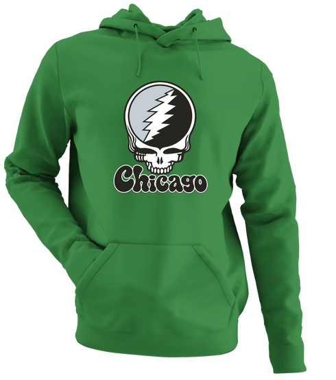 Chicago Baseball Stealie Grateful Dead Hoodie — Chicago White Sox — Irish Green
