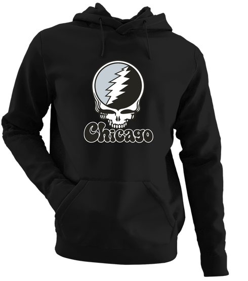 Chicago Baseball Stealie Grateful Dead Hoodie — Chicago White Sox — Black