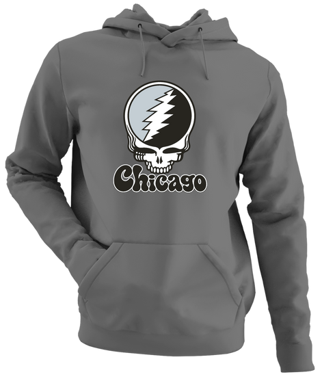 Chicago Baseball Stealie Grateful Dead Hoodie — Chicago White Sox — Charcoal