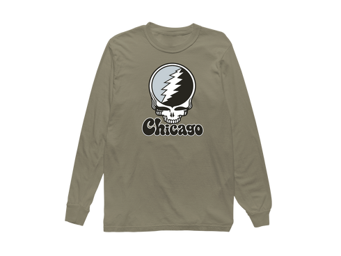 Chicago Baseball Stealie Grateful Dead Long-Sleeve — Chicago White Sox — Sandstone