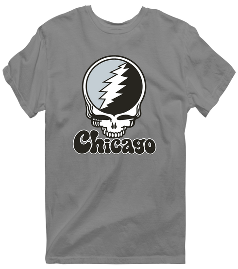 Chicago Baseball Stealie Grateful Dead T-Shirt — Chicago White Sox — Dark Heather