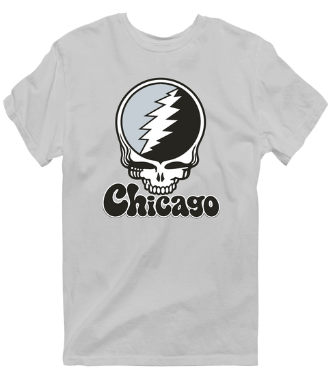 Chicago Baseball Stealie Grateful Dead T-Shirt — Chicago White Sox — Sport Grey