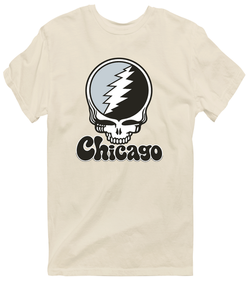 Chicago Baseball Stealie Grateful Dead T-Shirt — Chicago White Sox — Sand