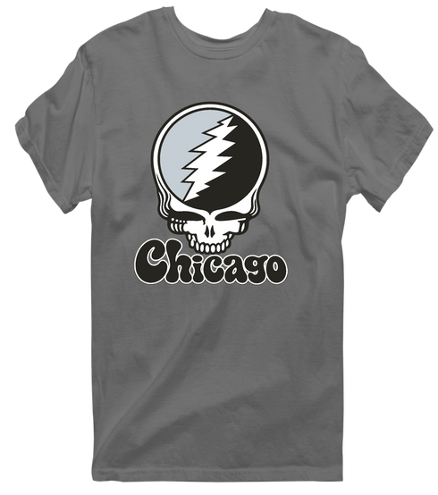 Chicago Baseball Stealie Grateful Dead T-Shirt — Chicago White Sox — Charcoal