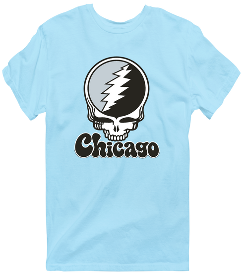 Chicago Baseball Stealie Grateful Dead T-Shirt — Chicago White Sox — Light Blue