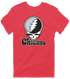 Chicago Baseball Stealie Grateful Dead T-Shirt — Chicago White Sox — Heather Red