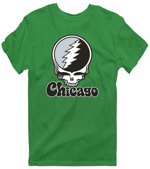 Chicago Baseball Stealie Grateful Dead T-Shirt — Chicago White Sox — Irish Green