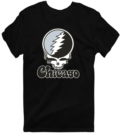 Chicago Baseball Stealie Grateful Dead T-Shirt — Chicago White Sox — Black