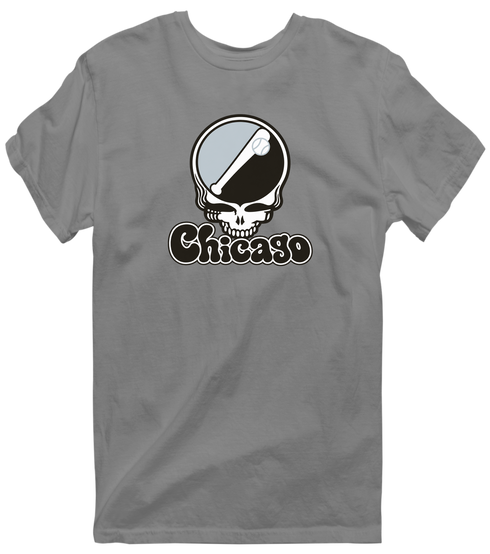 Chicago Baseball Stealie Grateful Dead T-Shirt — Chicago White Sox — Dark Heather