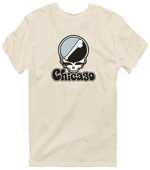 Chicago Baseball Stealie Grateful Dead T-Shirt — Chicago White Sox — Sand