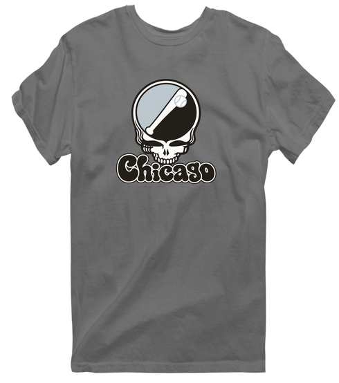 Chicago Baseball Stealie Grateful Dead T-Shirt — Chicago White Sox — Charcoal