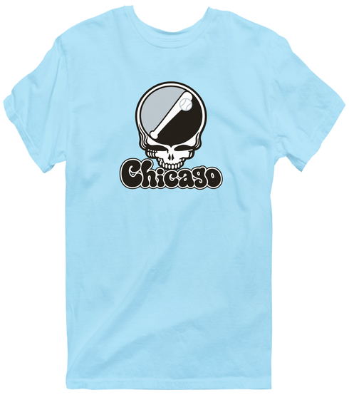 Chicago Baseball Stealie Grateful Dead T-Shirt — Chicago White Sox — Light Blue