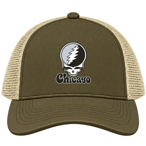 Chicago Baseball Stealie Grateful Dead Trucker Cap — Chicago White Sox — Moss/Khaki
