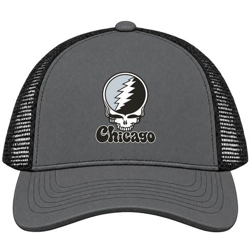 Chicago Baseball Stealie Grateful Dead Trucker Cap — Chicago White Sox — Charcoal/Black