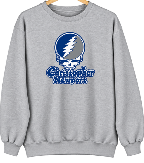 Christopher Newport Stealie Premium Unisex Crewneck — Design: Christopher Newport University — Sport Grey