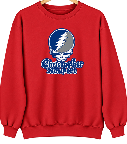 Christopher Newport Stealie Premium Unisex Crewneck — Design: Christopher Newport University — Red