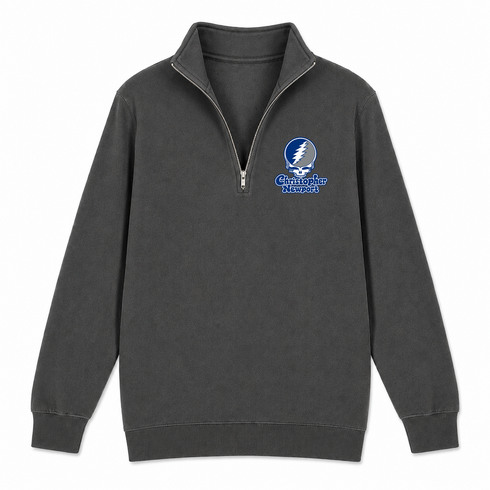 Christopher Newport Stealie Premium Unisex Quarter-Zip — Design: Christopher Newport University — Charcoal