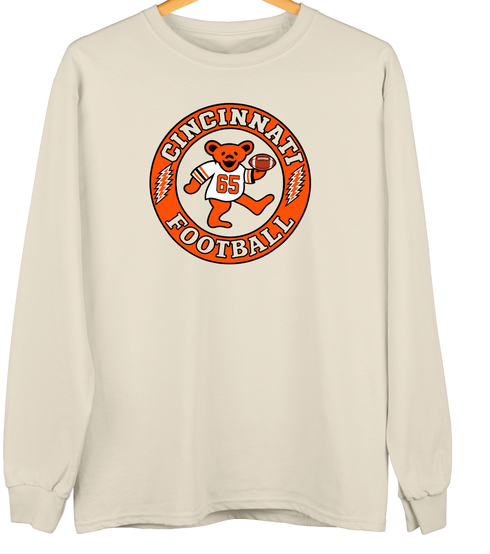 Cincinnati Football Dancing Bear Premium Crewneck — Cincinnati Bengals — Sand