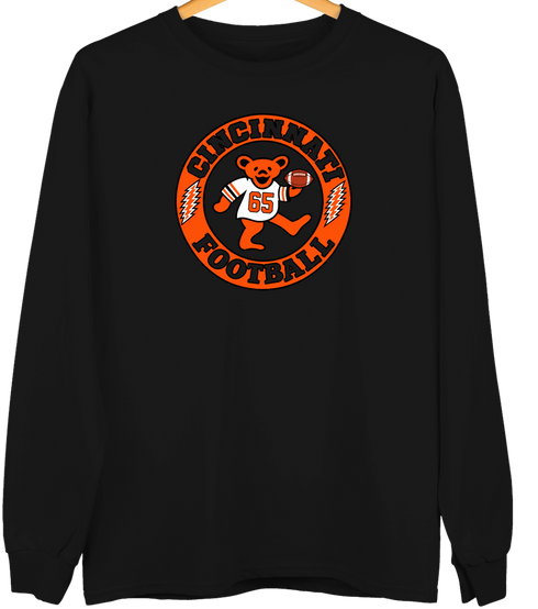 Cincinnati Football Dancing Bear Premium Crewneck — Cincinnati Bengals — Black