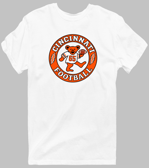 Cincinnati Football Dancing Bear Premium T-Shirt — Cincinnati Bengals — White