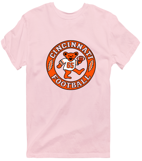 Cincinnati Football Dancing Bear Premium T-Shirt — Cincinnati Bengals — Light Pink