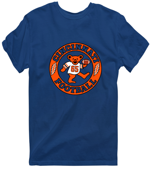 Cincinnati Football Dancing Bear Premium T-Shirt — Cincinnati Bengals — Navy