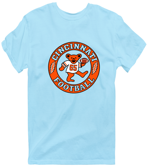Cincinnati Football Dancing Bear Premium T-Shirt — Cincinnati Bengals — Light Blue