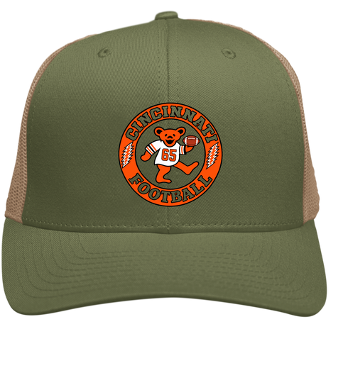 Cincinnati Football Dancing Bear Premium Trucker Cap — Cincinnati Bengals — Moss/Khaki