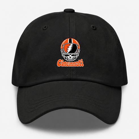 Cincinnati Helmet Stealie Premium Unisex Dad Hat — Cincinnati Bengals — Black
