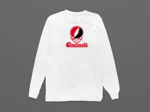 Cincinnati Stealie Premium Unisex Long-Sleeve — Design: Cincinnati University of — White