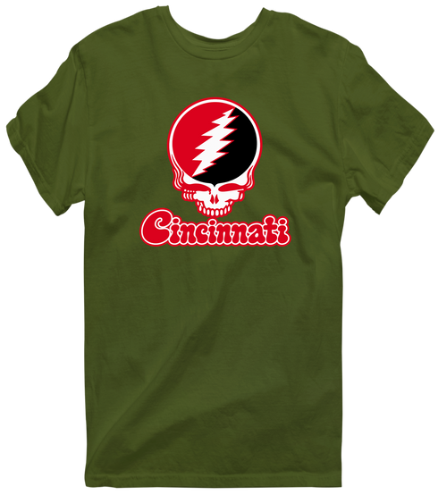 Cincinnati Stealie Premium Unisex T-Shirt — Design: Cincinnati University of — Military Green