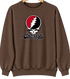 Cincinnati Baseball Stealie Grateful Dead Crewneck — Cincinnati Reds — Brown