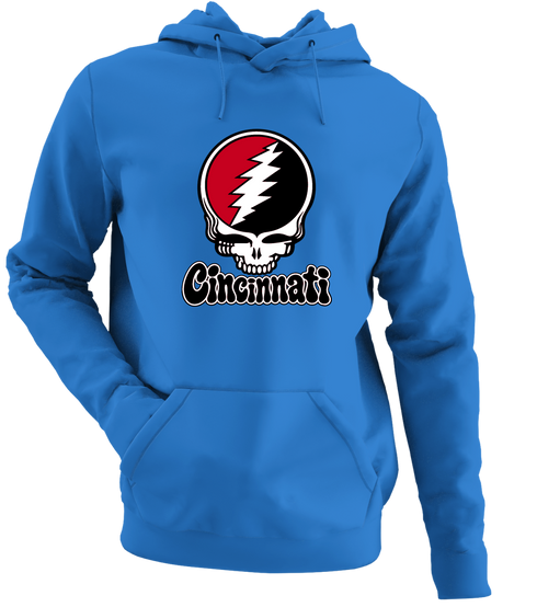 Cincinnati Baseball Stealie Grateful Dead Hoodie — Cincinnati Reds — Heather Royal