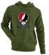 Cincinnati Baseball Stealie Grateful Dead Hoodie — Cincinnati Reds — Military Green