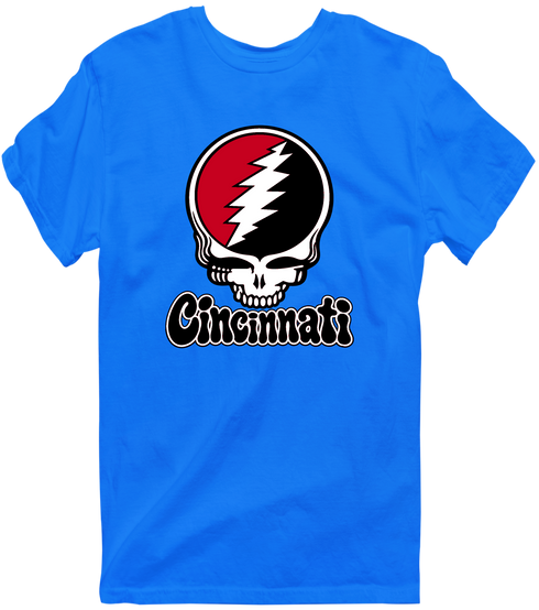 Cincinnati Baseball Stealie Grateful Dead T-Shirt — Cincinnati Reds — Royal