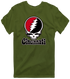 Cincinnati Baseball Stealie Grateful Dead T-Shirt — Cincinnati Reds — Military Green